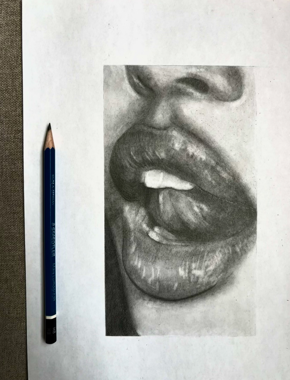 Pencil drawing of a mouth